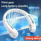 Portable Neck Fan MINI Electric Ventilator Silent Neckband Wearable Cooling FAN USB Rechargeable Bladeless Mobile Air Conditioner