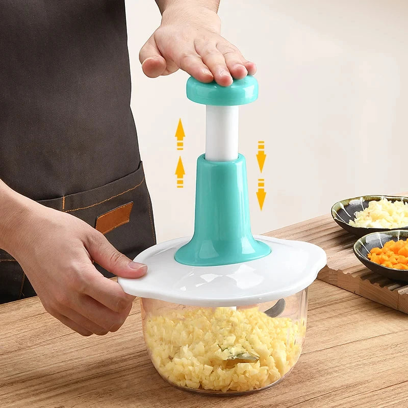 Hand Push Chopper – 1.5L Vegetable And Meat Mincer