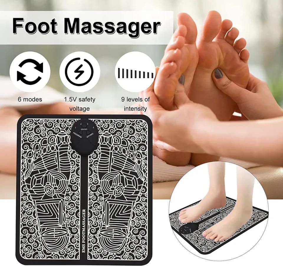 EMS Foot Massager Tens Pulse Electric Muscle Stimulation Feet Massage Machine Improve Blood Circulation Pain Relief