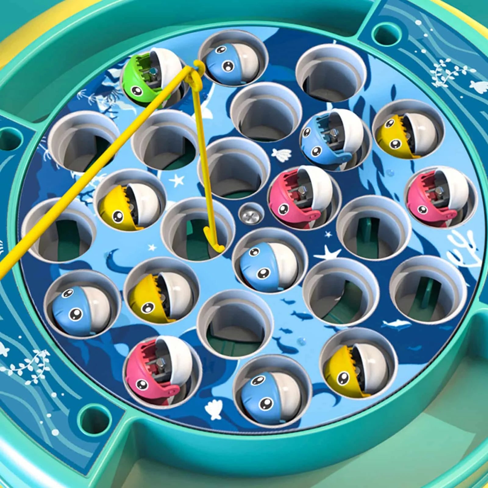 Magnetic Fishing Reel Electric Rotating Musical Kids Play House Game Toy Parent-child Interaction Toy for Children's Gifts