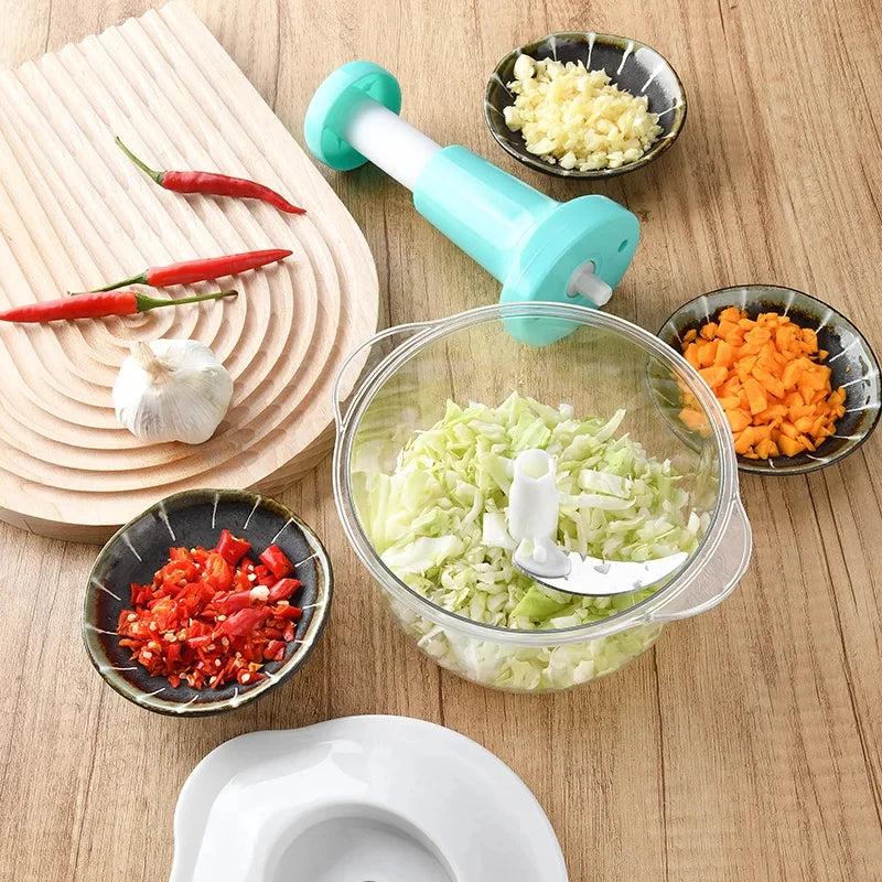 Manual press type vegetable cutter household multi-functional cooking machine mincing machine