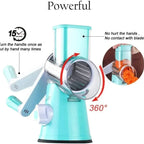 Rotary Grater 3 In 1 Slicing Grater Manual Rotary Cheese Kitchen Shredder Hand Drum Drum Grater Vegetable Cutter With Handle