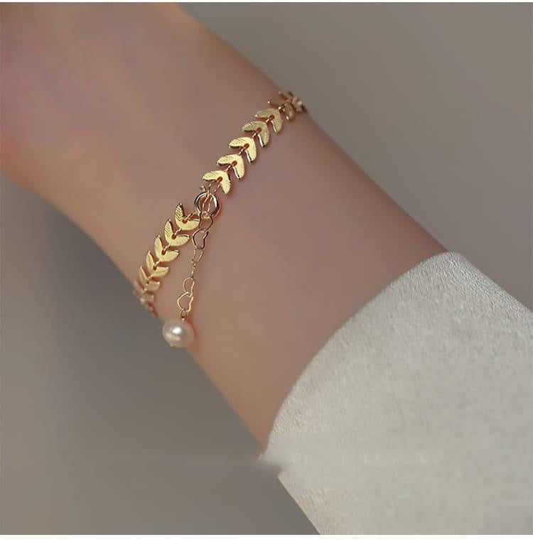 Leaf Pearl Bracelet