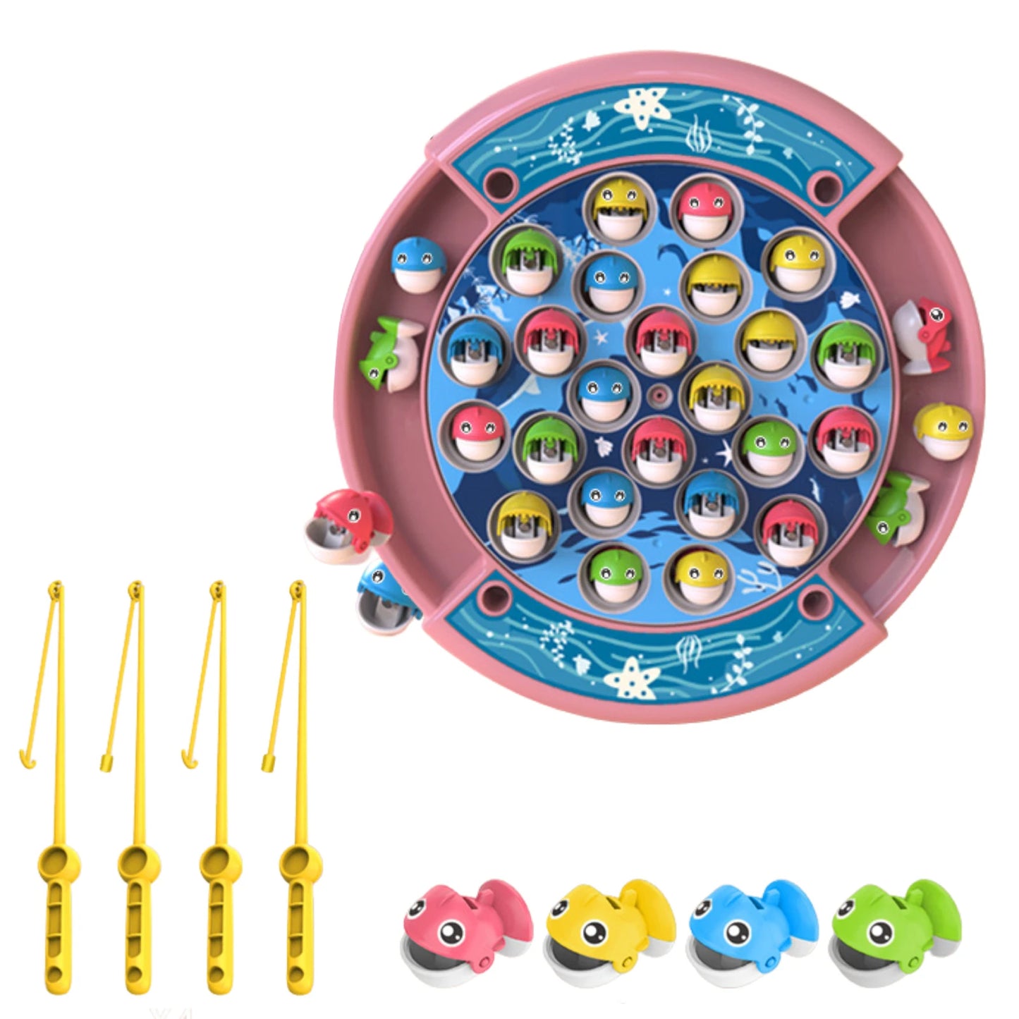 Cute Fishing Game Toy With 4 Fishing Sticks and Music For Kids