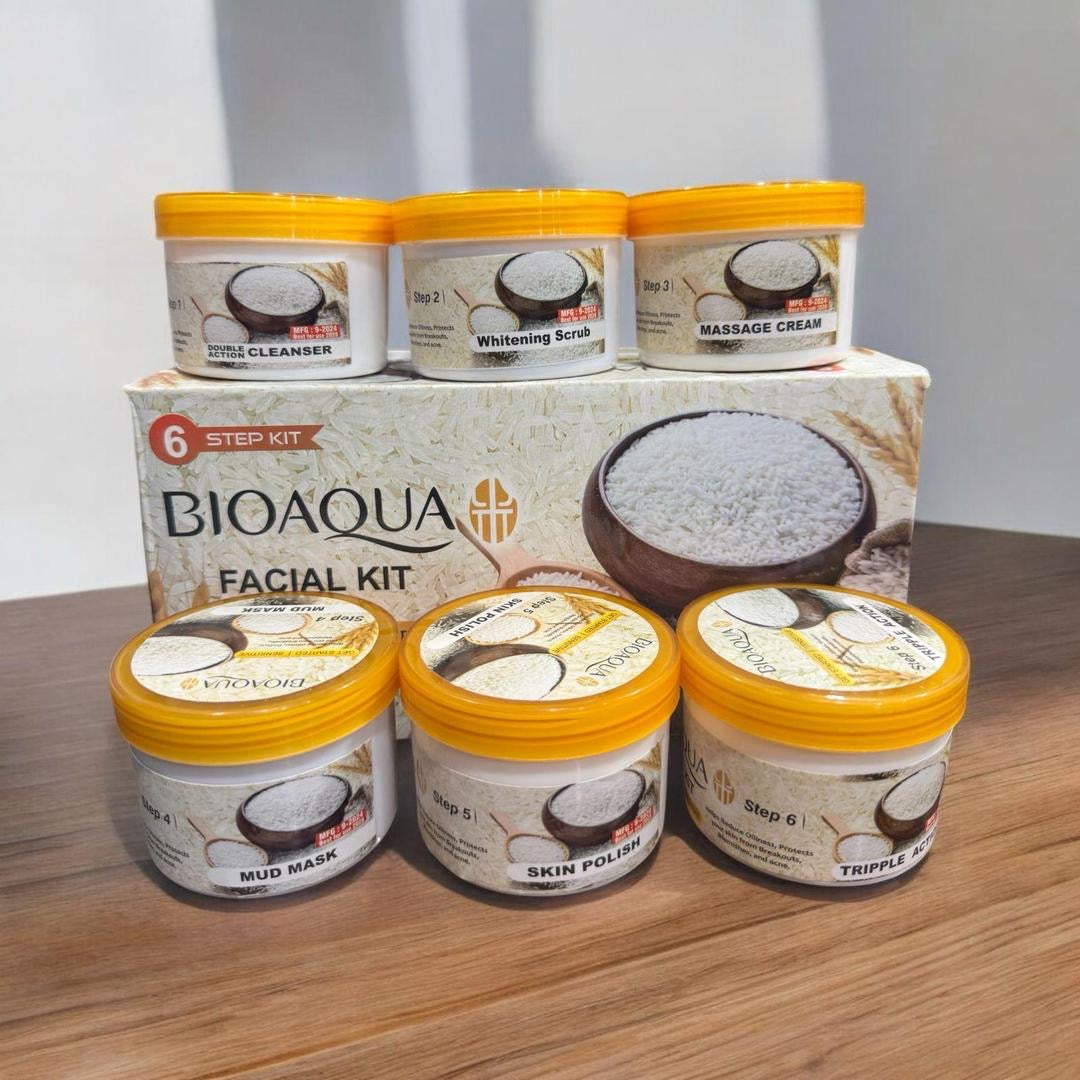 Rice Glowing Facial Kit - Whitening And Exfoliating Treatment | 6 Pcs