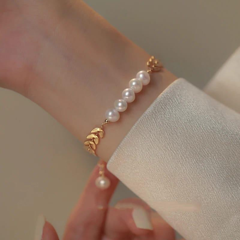 Leaf Pearl Bracelet