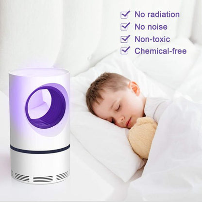 Mosquito Killer Lamp with USB Power  Electric Mosquito Trap Blue Light  Suction Fan No Zapper Child Safe