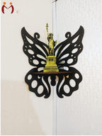 Butterfly design wooden corner wall shelves