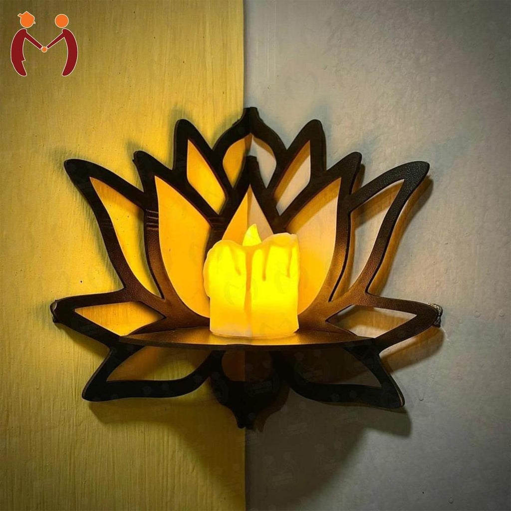 Lotus Shape Corner Wall Shelves, Pack of 3