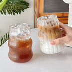 Stylish Heat-Resistant Striped Glass Mug – Versatile Transparent Tumbler for Beverages