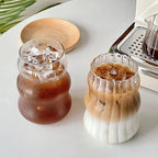Stylish Heat-Resistant Striped Glass Mug – Versatile Transparent Tumbler for Beverages