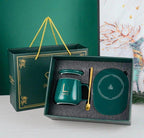 Elegant Ceramic Mug Set With Intelligent Heating And Spoon