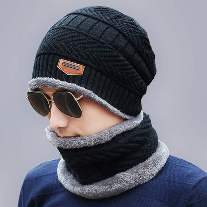 Beanie Cap + Neck Warmer/Hat & Warmer Winter Beanie Cap Neck Warmer Beanie Full Set